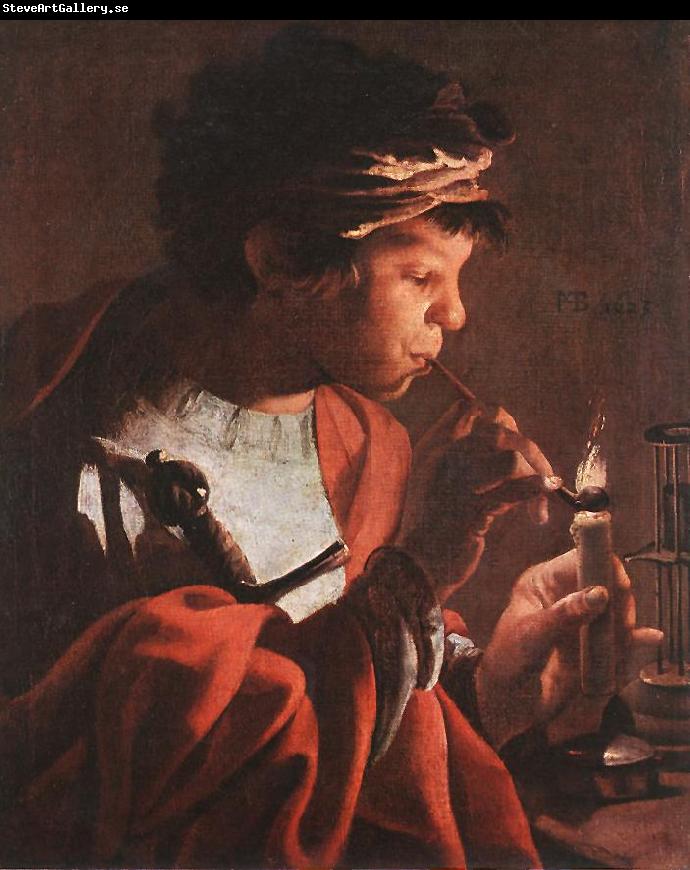 TERBRUGGHEN, Hendrick Boy Lighting a Pipe aer